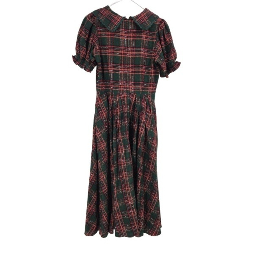 Ivy City Co. Sophia Dress Red Green Plaid Ruffle Eyelet Trim Cottagecore Size 6 - Picture 11 of 11